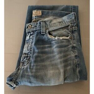 BKE Jeans Tyler Bootleg Jeans Mens 32x31 Relaxed Fit Distressed Denim